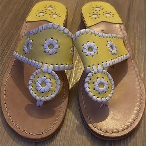 Jack Rogers Yellow and White Sandals